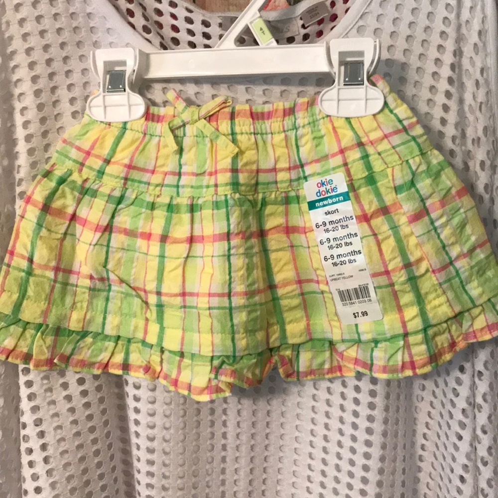 Baby girl plaid skort NWT